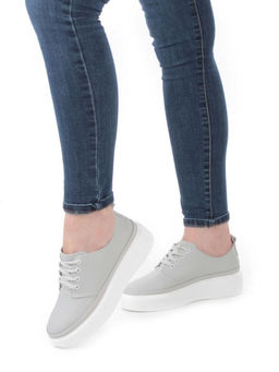 05-PDF88-2 GRAY Кроссовки женские (натуральная кожа)