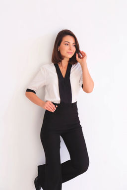 Martichelli Блуза белая с чёрным  фото 4