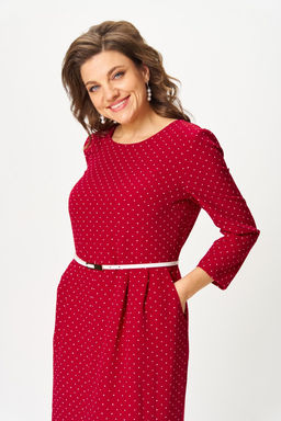Платье Svetlana Style 2176 бордовый+горох