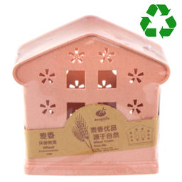 Подставка пластмассовая для туалетных принадлежностей "Эко дом" 6,8х15х14,5см, розовый, настенная/настольная (Китай) Пластик с добавлением пшеничных волокон.