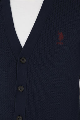 Мужской кардиган U.S. Polo Assn темно-синий хлопок  фото 7