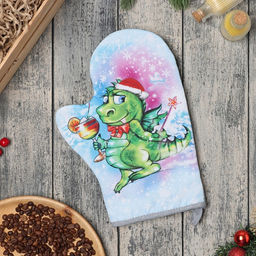 Варежка-прихватка Сказочный дракон 20х28 см, 35% хл, 65% пэ, ватин 250 г/м2