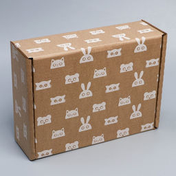 Коробка подарочная сборная, упаковка, «Зверята», бурый, 27 х 21 х 9 см