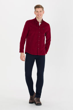 U. S. Polo Assn Мужская рубашка с длинным рукавом вишневого цвета - U.s. polo assn фото 2