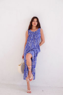 9413 Платье Мальдивы для пляжа и фотосъёмки сине-белое (остаток: 42-44) - Martichelli фото 15