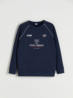 Bask?l? Erkek ?ocuk Sweatshirt