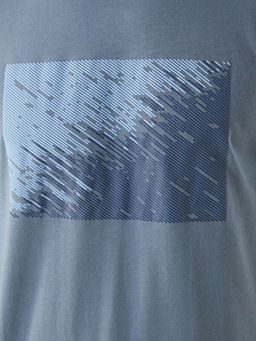 Bisiklet Yaka K?sa Kollu Bask?l? Penye Erkek Ti??rt