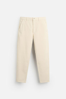 CORDUROY CARROT FIT TROUSERS - Zara фото 23
