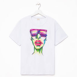 Футболка женская MINAKU Girl, белая, размер 52