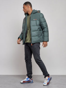 Куртка мужская зимняя с капюшоном спортивная великан цвета хаки 8377Kh - Wonderrman фото 3