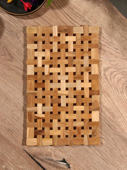 Коврик из тикового дерева, 30×20×0.7 см
