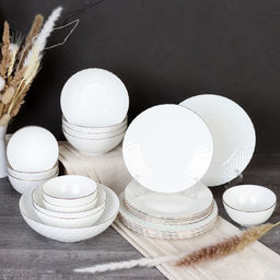 Столовый набор 25 предметов фактурный с Золотом / WV19AT/8575685(WHITE GOLD) /уп 2/ - Галеонтрейд фото 2