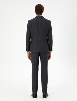 Antrasit Slim Fit _izgili Y_n Tak_m Elbise