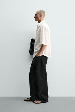 CAMISA RELAXED FIT EFECTO ARRUGADO / Blanco roto - Zara фото 4