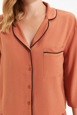 Tarc?n Biyeli Viskon Dokuma Pijama Tak?m? THMAW21PT0292