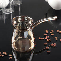 Турка «Арабика», 300 мл, 19×9.5×10 см, сеткло, прозрачная, золотистая