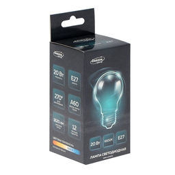 Цена за 2 шт. Лампа светодиодная Luazon Lighting, A60, 20 Вт, E27, 1620 Лм, 6500 К, свечение холодное белое