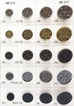 Пуговицы ME 573 металл 36L(23мм)на ножке уп/12шт Стимул