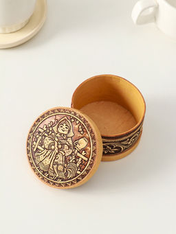 Шкатулка круглая "Машенька", 8,5х5см, береста