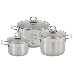 Набор нерж. сталь София 6пр. кастрюли стекл. крышка "КАТЮША" код.9901-902-0