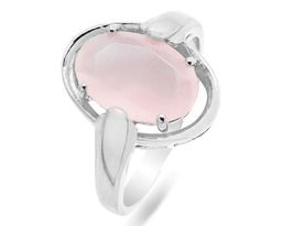 Кольцо из серебра розовый кварц, МЦВА31