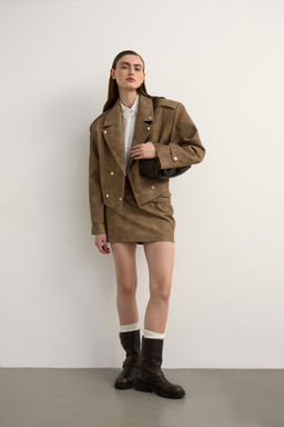 Куртка кожаная с металлическими заклепками - Mollis фото 2