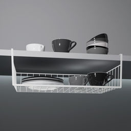 Корзина сетчатая навесная на полку Доляна, 40×25.5×14 см, белая