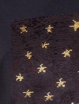 VILATTE / Футболка из премиального хлопка с авторским принтом пайетками  фото 4