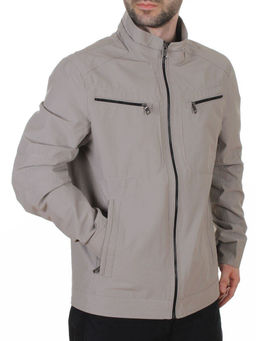 D-3019 BEIGE/GRAY Ветровка мужская (60% хлопок, 40% нейлон)