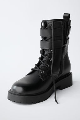 BOTA DOBLE HEBILLA PIEL / Negro - Zara фото 3