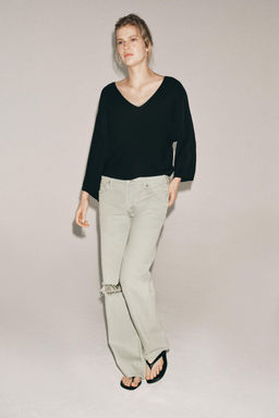 JEANS ZW COLLECTION RELAXED TIRO BAJO ROTOS / Azul claro