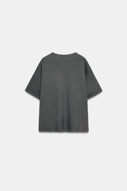 CAMISETA OVERSIZE ROTOS TEXTO / Carb?n