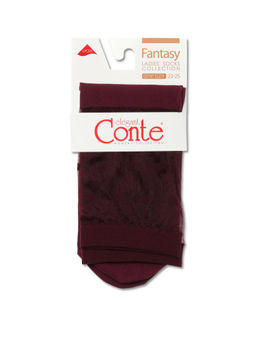 Цена за 2 пары. Носки Классические CONTE Удлиненные носки с прозрачным верхом в горошек FANTASY marsala - Conte elegant фото 3