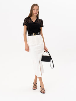 Футболка с кружевом.арт.406-2,черная - Binita фото 4