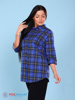 Женская трикотажная рубашка т.синий КР-02 (3)