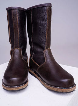 Сапоги мужские Алтай, коричневые, войлочная подошва