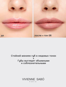 Vivienne Sabo Карандаш для губ гелевый Le Grand volume тон 06 натуральный розовый  фото 7