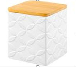 Банка д/хранения 1 л 10*10*15 см "Узоры" с бамб. крышкой с сил. упл.