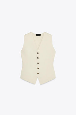 PLAIN KNIT WAISTCOAT TOP - Zara фото 6