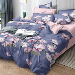 КПБ Поплин Эксклюзив - Цветочная поляна 1.5 сп.с прост.на резинке 90*200*25 (нав.70х70)