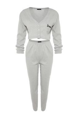 Trendyolmilla Pembe Fitilli Pamuklu Nak?sl? Orme Pijama Tak?m? THMAW22PT0511 фото 6