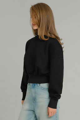 Арт. 15128 Свитшот женский укороченный 42-46 (3 шт) Цвет:черный - Калинка фото 31