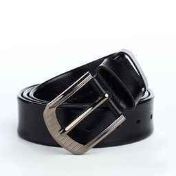 Ремень мужской, ширина 3.8 см, винт, пряжка металл, чёрный