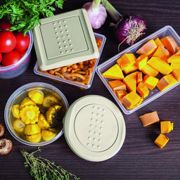 Asti Контейнер для продуктов пластмассовый 1,05л, 18,5х12х6,8см, прямоугольный, светло-бежевый, подходит для СВЧ (Россия) - Домашняя мода фото 3