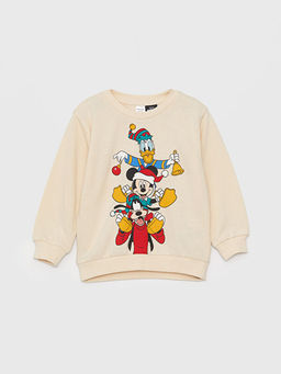 Bisiklet Yaka Uzun Kollu Disney Bask?l? Erkek Bebek Sweatshirt ve E?ofman Alt 2li Tak?m - Waikiki фото 2