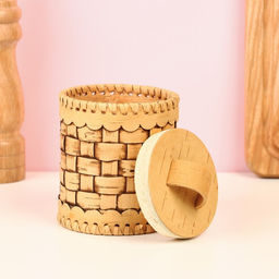 Туес «Велюр», плетеный, банка для хранения, 8×8×12 см, береста