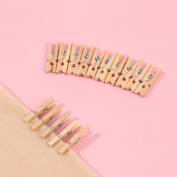 Цена за 3 шт. Прищепки для шитья, 2.5×0.8 см, 50 шт., бежевые