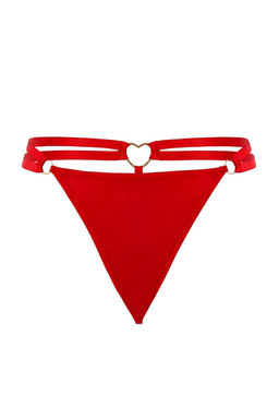 Siyah-Beyaz-K?rm?z? 3lu Kalp Aksesuarl? Micro String Orme Kulot THMAW26KU00054