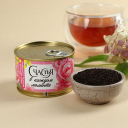 Чай чёрный в консервной банке Счастья в каждом моменте, вкус: ваниль-карамель, 20 г.