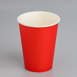 Цена за 50 шт. Стакан бумажный Красный 350 мл, диаметр 90 мм